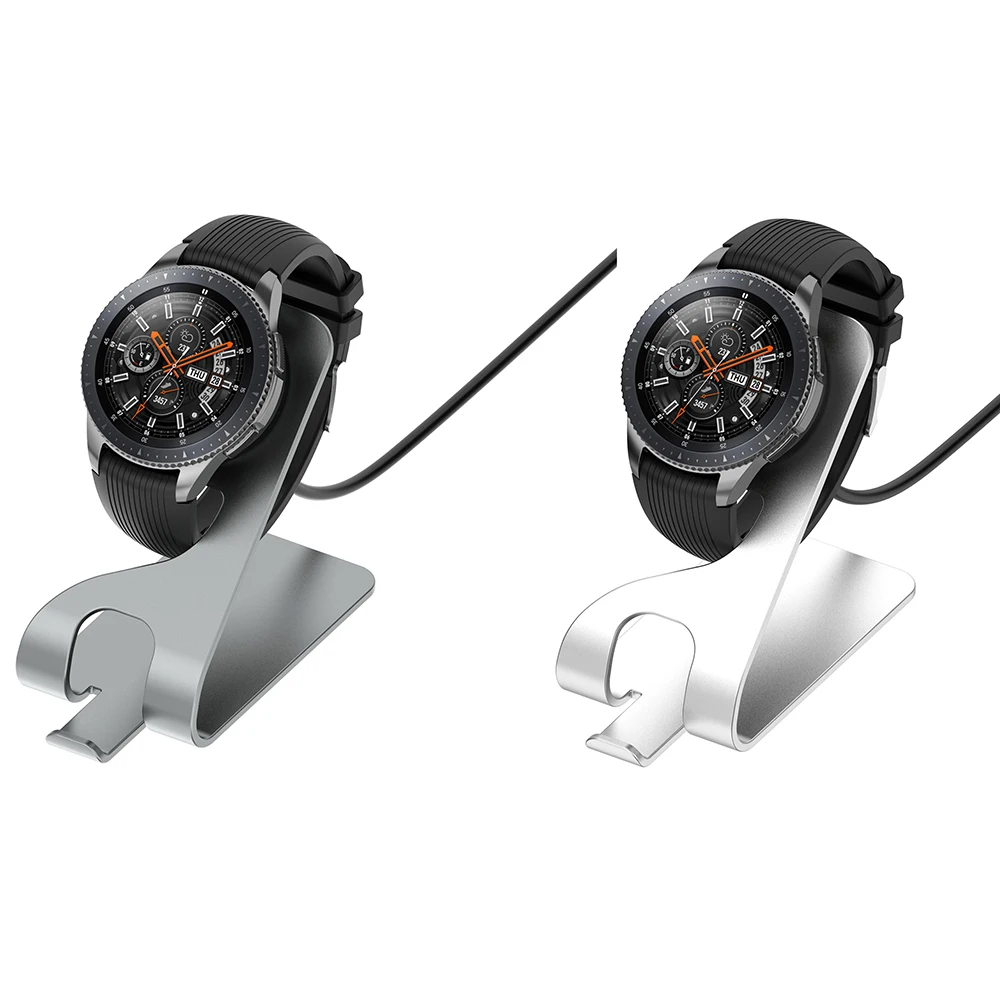 

Металлическое зарядное устройство второго поколения с длительным сроком службы для Samsung Gear S3, Подставка для зарядки для Samsung Galaxy Watch, серое зарядное устройство