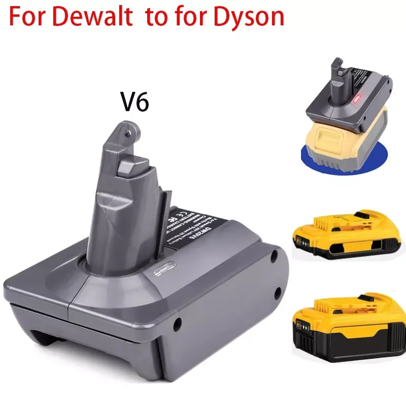 

NEW2023 DW20V6 Battery Adapter for Dewalt 20V Li-ion Battery Convert To For Dyson V6 V03 SV04 SV09 DC62 DC59 Series Vacuum Clean