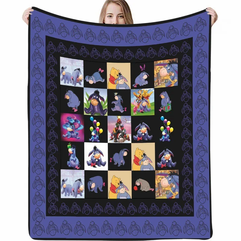 Одеяло с рисунком медведя Винни-Пуха теплое мягкое пушистое для детей и взрослых