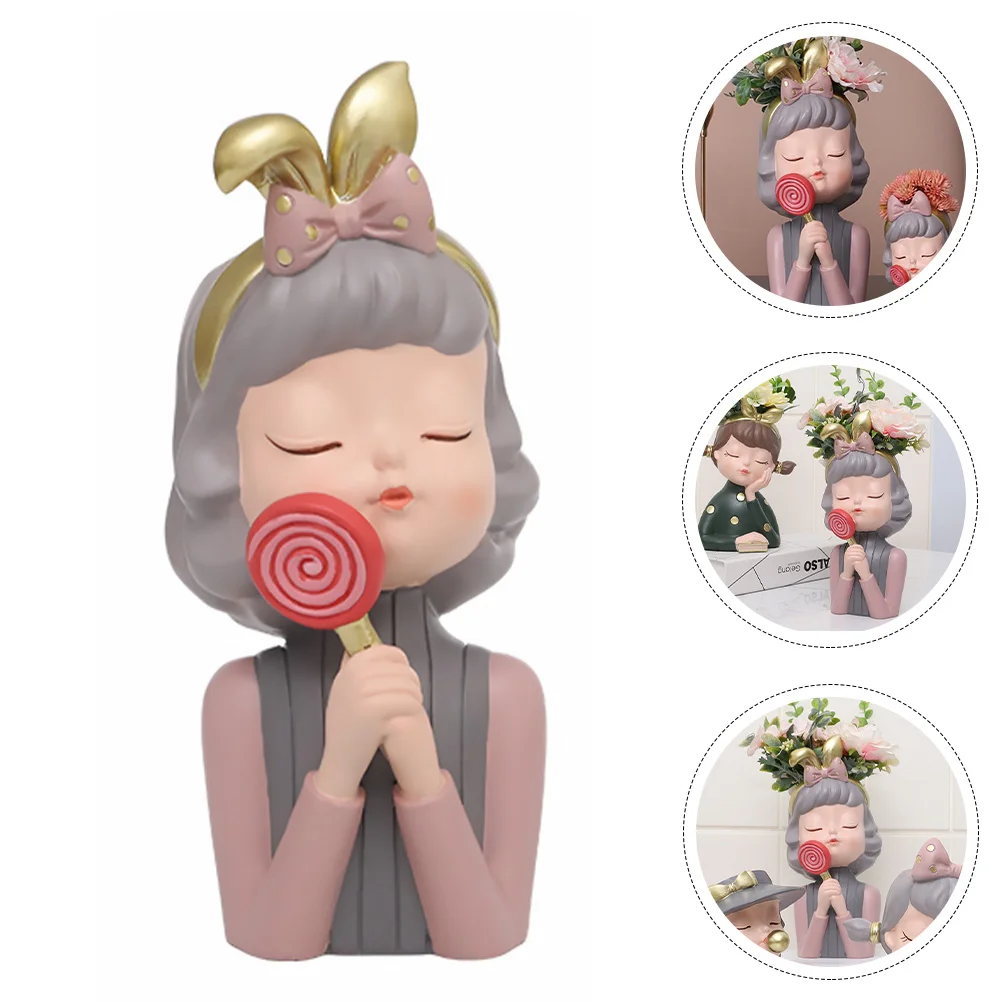 

1pc Resin Flower Pot Durable Portable Practical Creative Stylish Tabletop Decoration Gardening Flower Pot