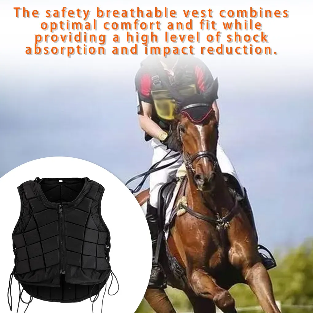 

Жилет для конного спорта, регулируемый удлиненный наполнитель, дышащий защитный жилет для верховой езды, подвижные подушечки для одежды