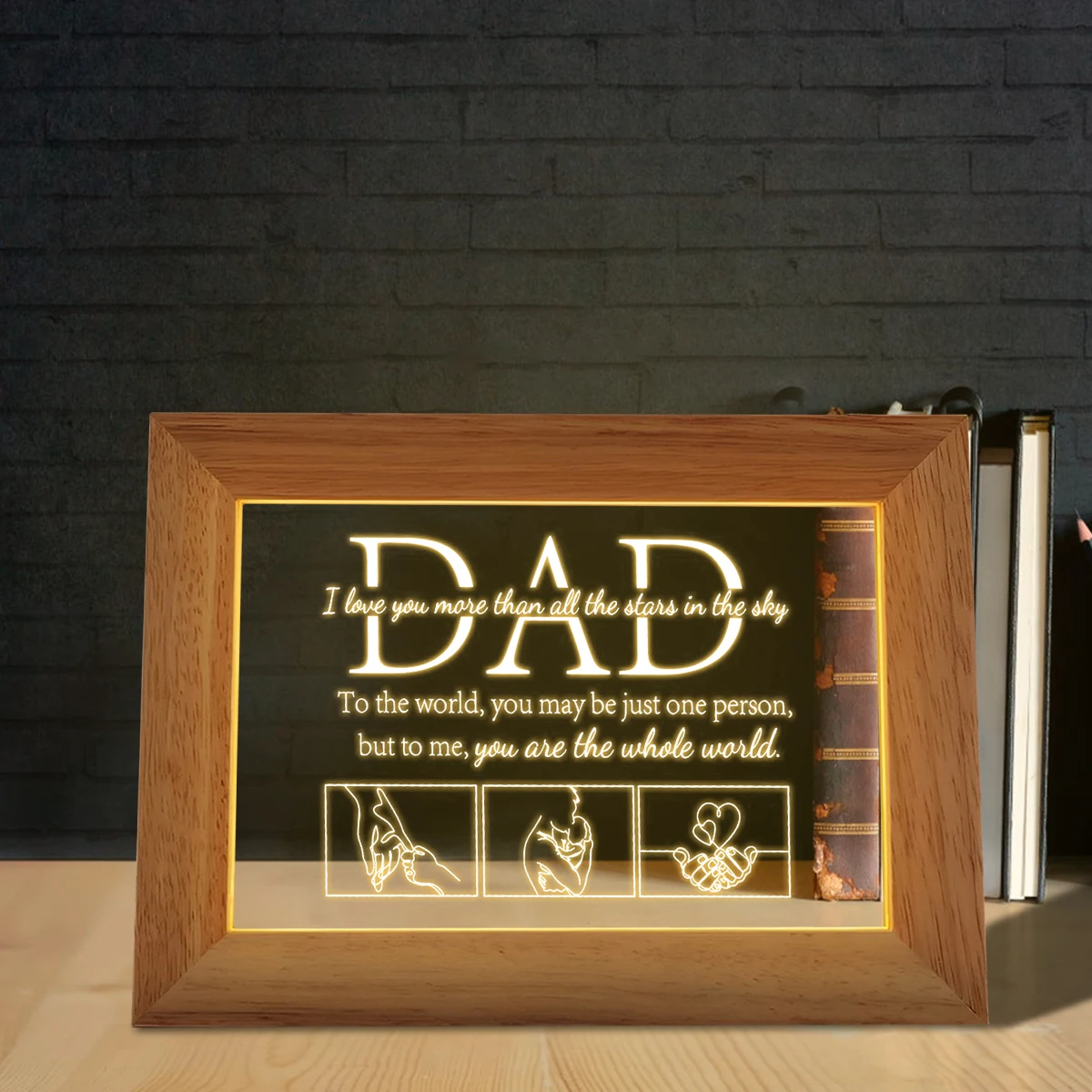 

LED Photo Frame Night Lights Photo Frame for Dad Multifunctional LED USB Powered Night Light Creative Dad Birthday Gifts for