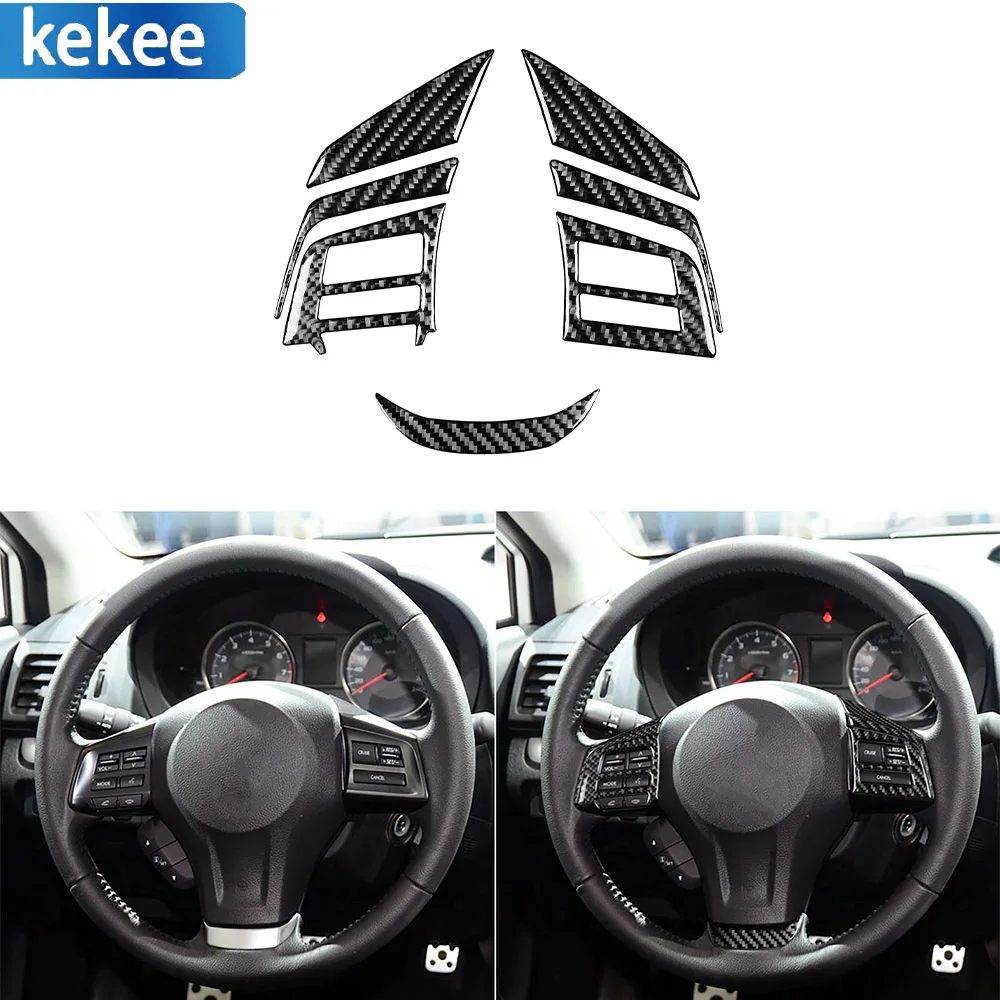 

7 шт., наклейки из углеродного волокна на панель руля автомобиля, для Subaru Impreza 2012-2014