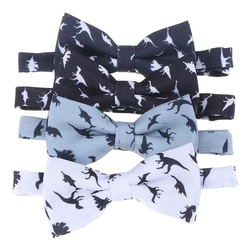 

1PCS Fashion Dinosaur Print Bow Tie For Male Neckwear Men Polyester Silk Bowties Suit Wedding Party Accessories