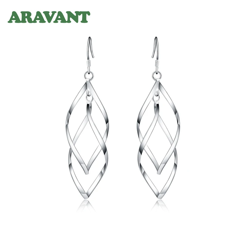 2022 Новые 925 серебряные полые Висячие серьги для женщин Свадебные модные