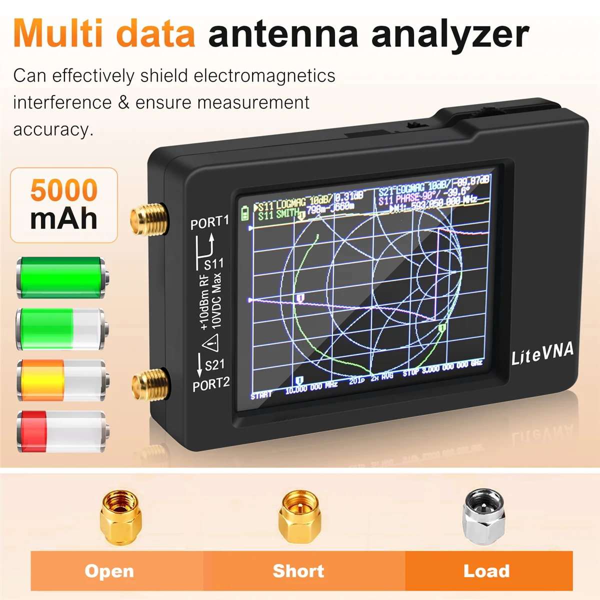 Новый LiteVNA 6 ГГц VNA 2 8 дюйма LCDHF VHF UHF УФ векторный сетевой анализатор