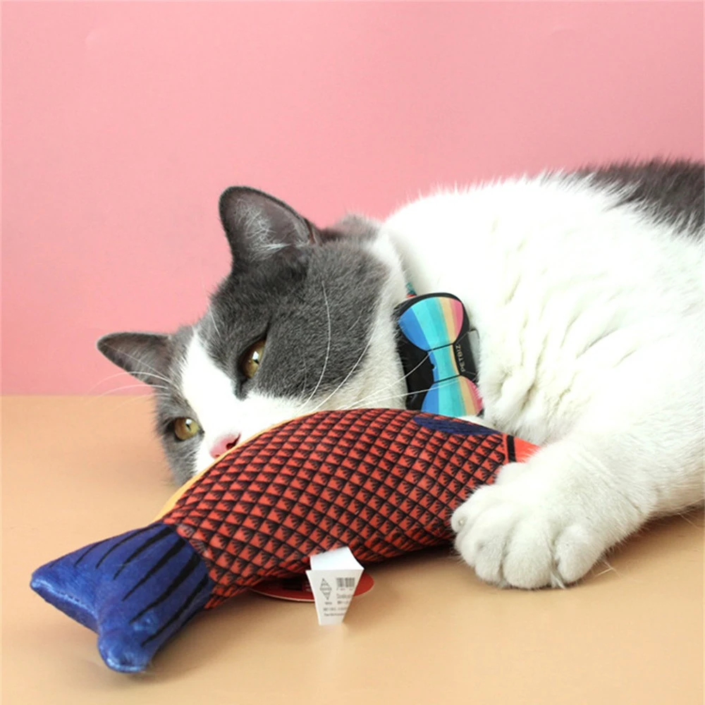 

Funny Relief Grinding Teeth Bite Resistant Simulation Fish Cat Toy Cat Toys Cat Mint Interactive Toys Cat Accessories Floppy