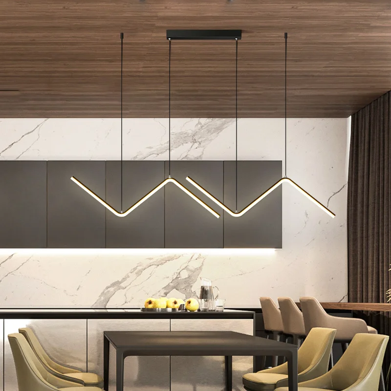 

Nordic Led Chandelier Modern Minimalist Creative Home Interior Lighting Decor Gold Black Ceiling Chandelier Kitchen Dining Lamps