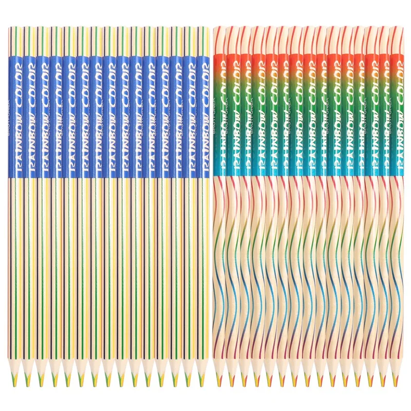 

Радужные цветные карандаши для детей, разноцветные карандаши 4 в 1, разноцветные карандаши для детей, 30 шт.