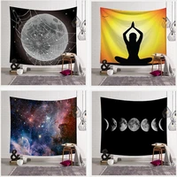 tarot white moon tapestry indian moon yoga wall tapestry home decor bedroom decorations living room dorm wall hanging 200x150