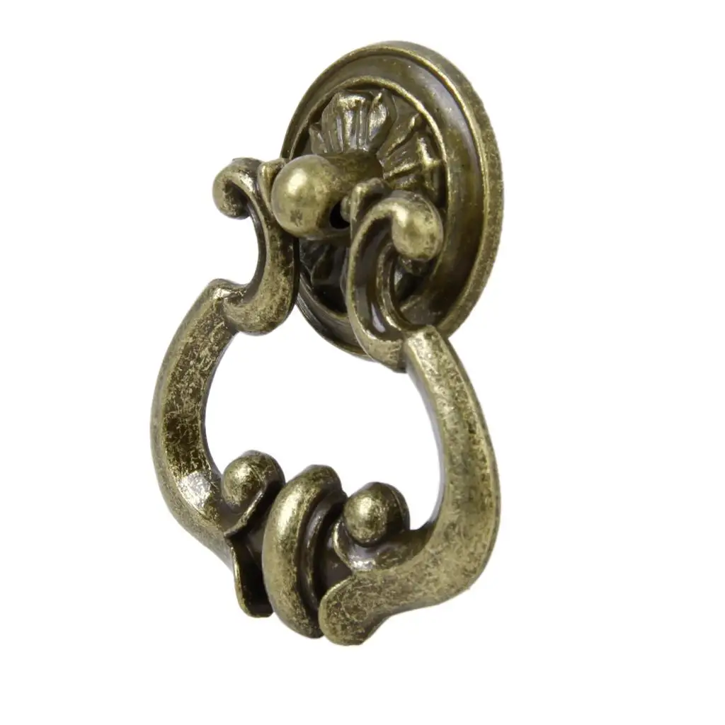 Винтажная латунная дверная ручка выдвижное кольцо для комода ящика шкафа