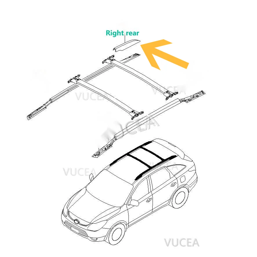 

Багажник на крышу для Hyundai Veracruz ix55 2006-2015, передняя и задняя декоративная крышка багажника на крышу 872513J000