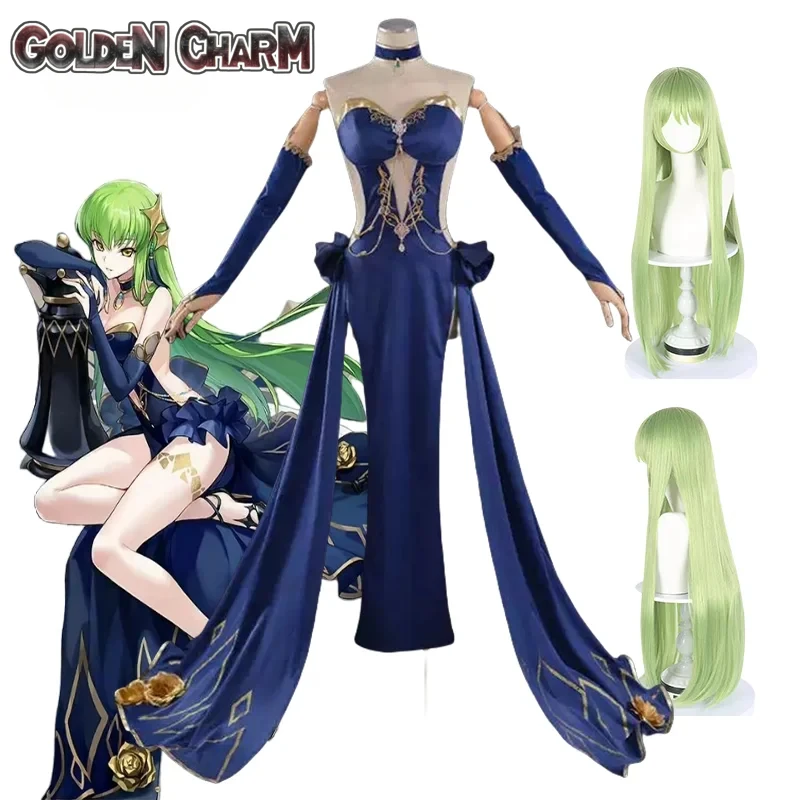 Code Geass Lelouchh of The Rebellion C.C.Аниме Косплей Костюм Шахматная доска Вечернее платье
