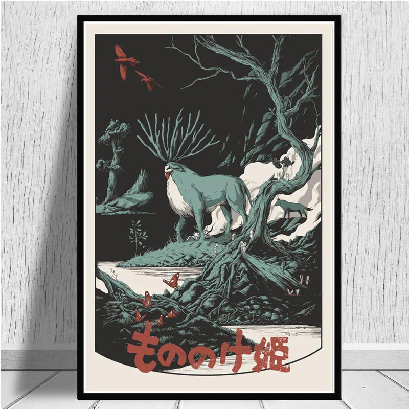 

Studio Ghibli Princess Mononoke Movie posters and prints canvas paintings picture on the wall decorations for home decor Affiche