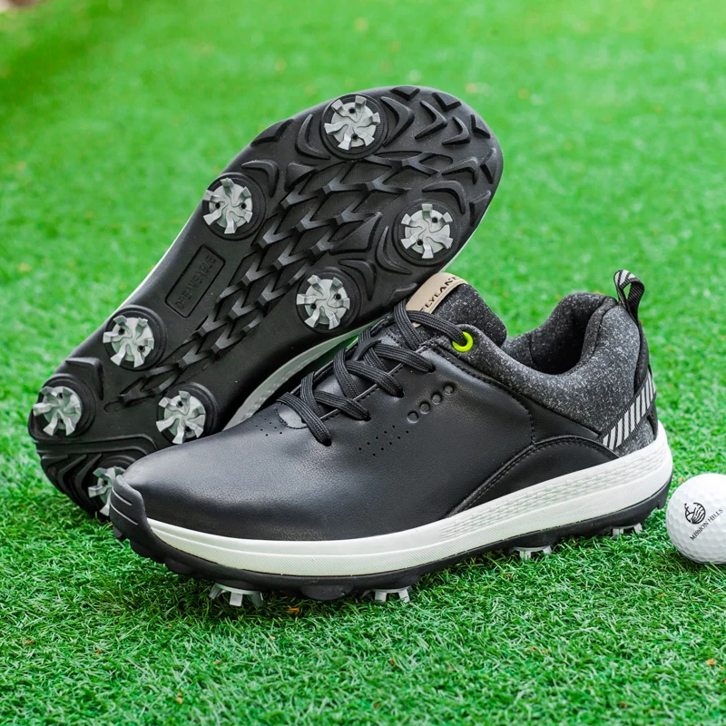 Professional Golf Shoes Men's 40-47 Sizes Luxury Comfort Golf Sneakers Men's 8 Studs White Black Non-Slip Golf Walking Shoes
