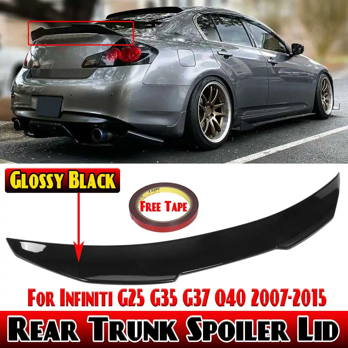 

2/4 Door Car Rear Trunk Spoiler Lip Wing Extension For Infiniti G25 G35 G37 Q40 Sedan 2007-2015 Rear Spoiler Wing Trunk Lip