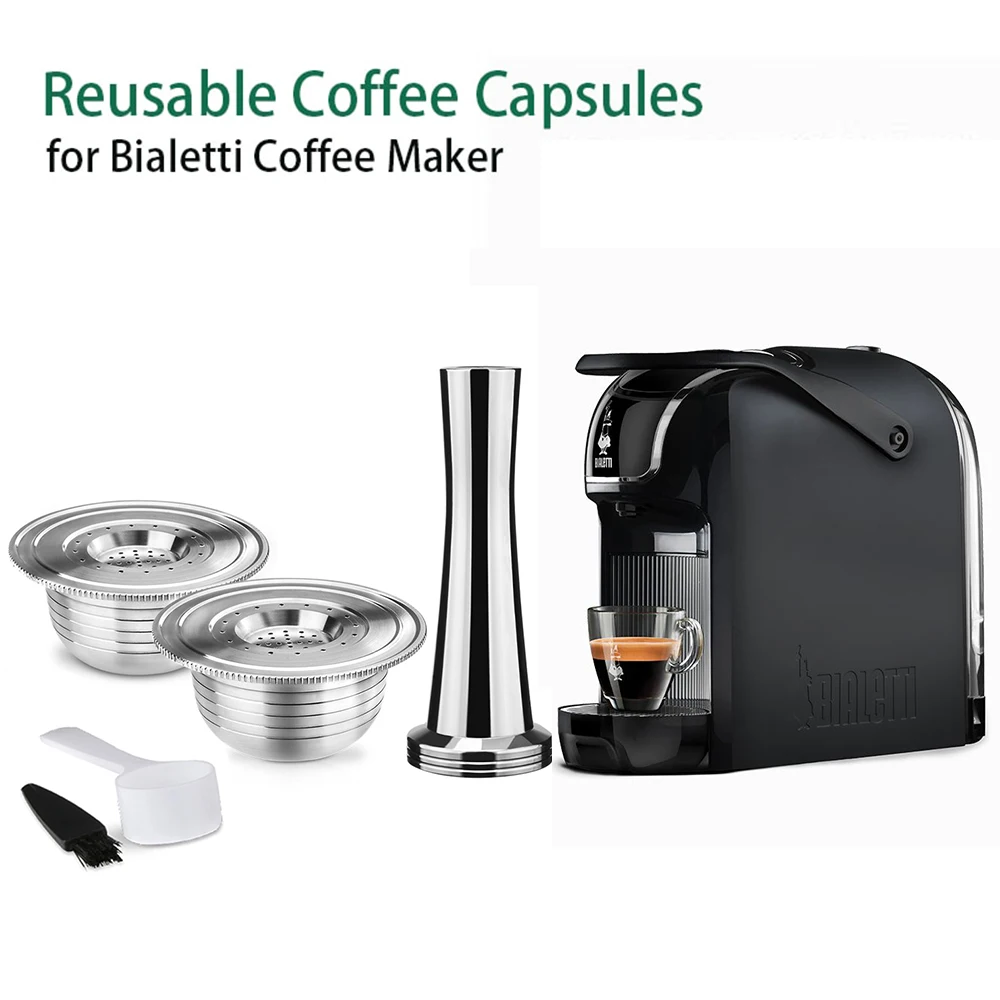Brikka Espresso Cup Reusable Coffee Capsules Stainless Steel Refillable Filter Pods
