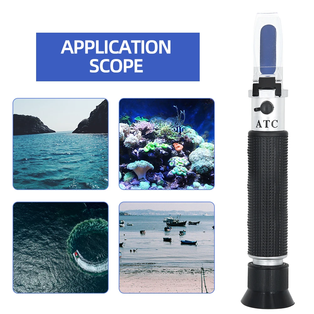 Фото Рефрактометр солевой соли 0-10% 1,000-SG, оптический соль для морской воды, морской аквакультуры, пищевой тестер для аквариума №2