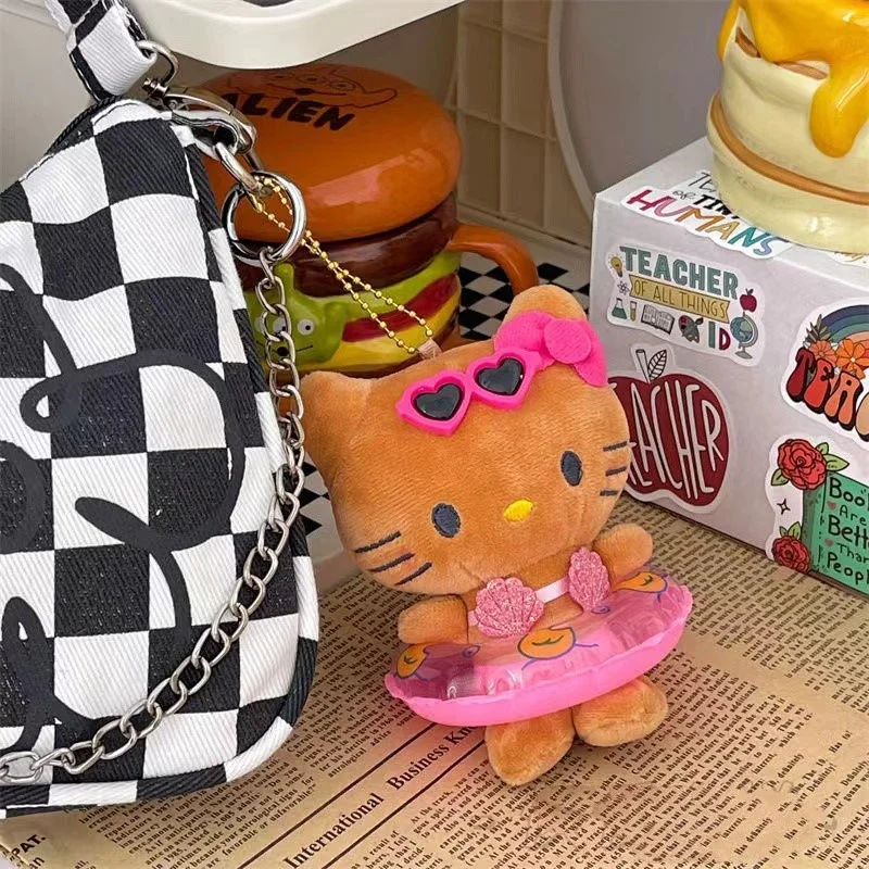 

Kawaii Hello Kitty Sanrio плюшевые игрушки, брелок милый Гавайский брелок для плавания брелок мультяшная Детская кукла для девочек игрушки подарок