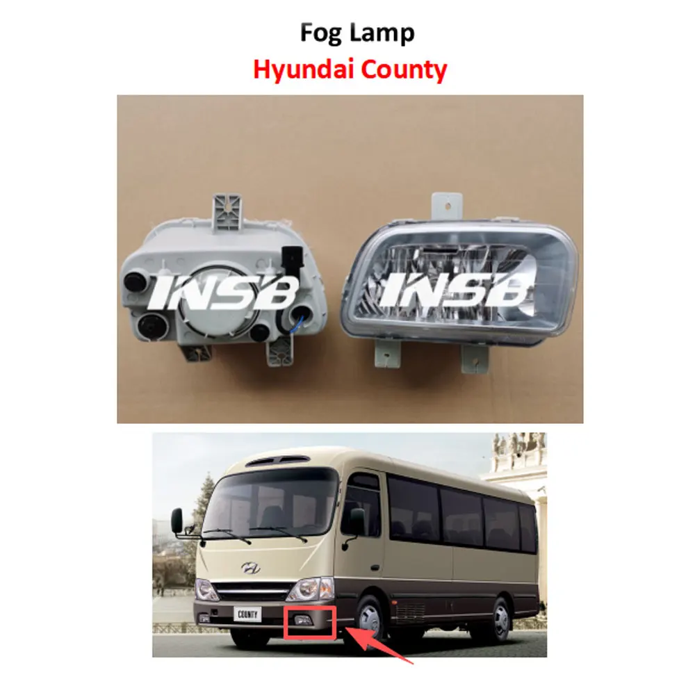 Фото Противотуманная фара INSB, 1 шт., 92201-58100, 92202-58100 для Hyundai County №1