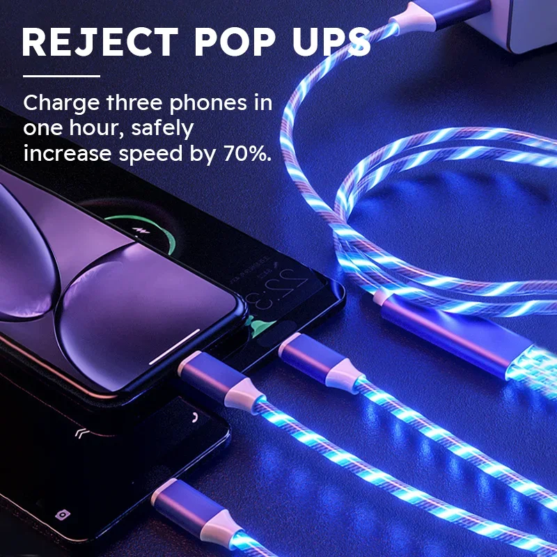 Кабель USB Type-C с подсветкой 3 А