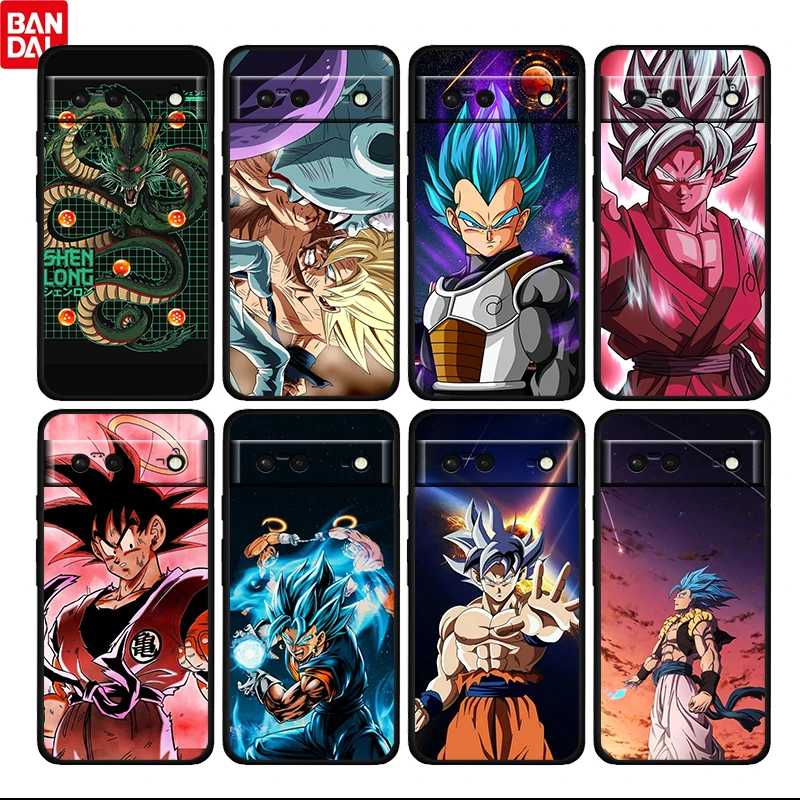 

Anime Dragon Ball Goku Vegeta For Google Pixel 6 6a 6Pro 5 5a 4 4a XL 5G Black Soft Phone Case Silicone Cover Fundas Coque Capa