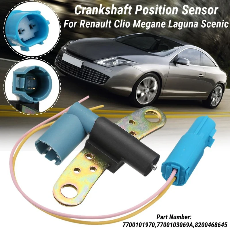 7700101970 2Pin Car Crankshaft Crank Position Sensor For Renault Clio Laguna Espace Megane Scenic Thalia 8200468645