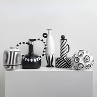 modern art black and white ceramic vase abstract crafts porch countertop decoration flower arrangement flower vase decoration