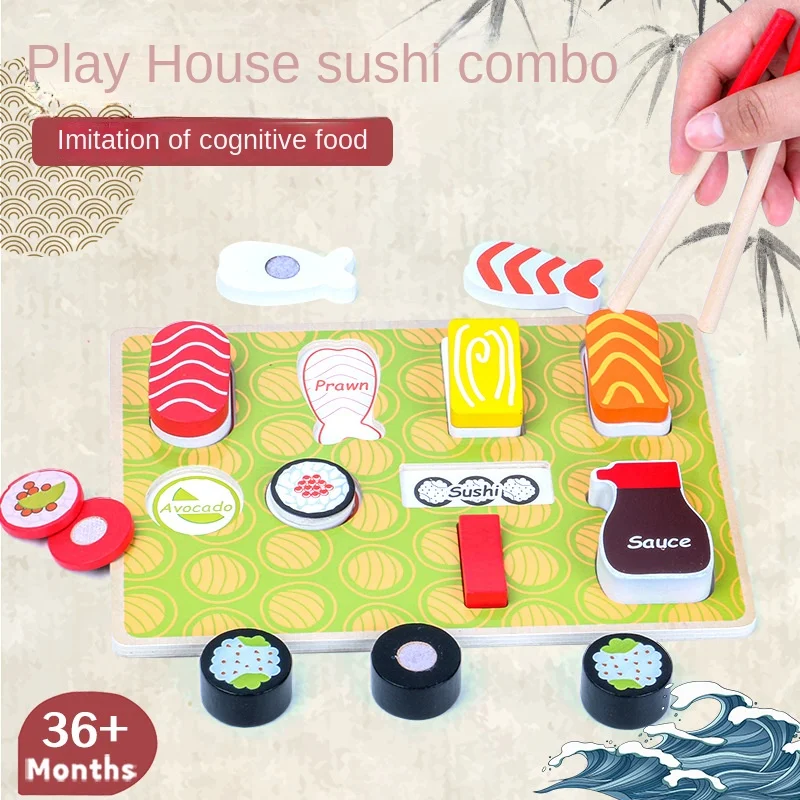 

New Children's Wooden Play House Dessert Cut To See Toys Simulation Kitchen Sushi Combination Cut Music Educational Game Toys