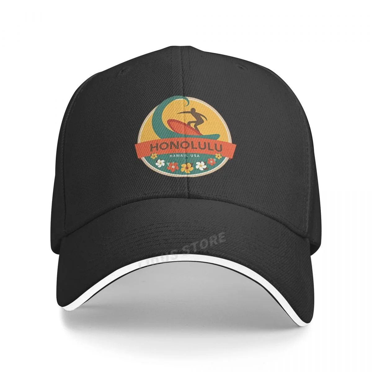 Surfing Honolulu Hawaii USA Flag Printing Baseball Cap Summer Outdoor Beach Surf Hat Unisex Adjustable Snapback Hats Bone