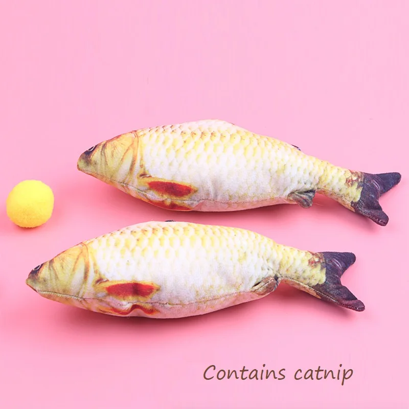 

Cat Toy Training Entertainment Fish Plush Stuffed Pillow Simulation Fish Contains Catnip Cat Toy Fish Interactive Pet Chew Toys