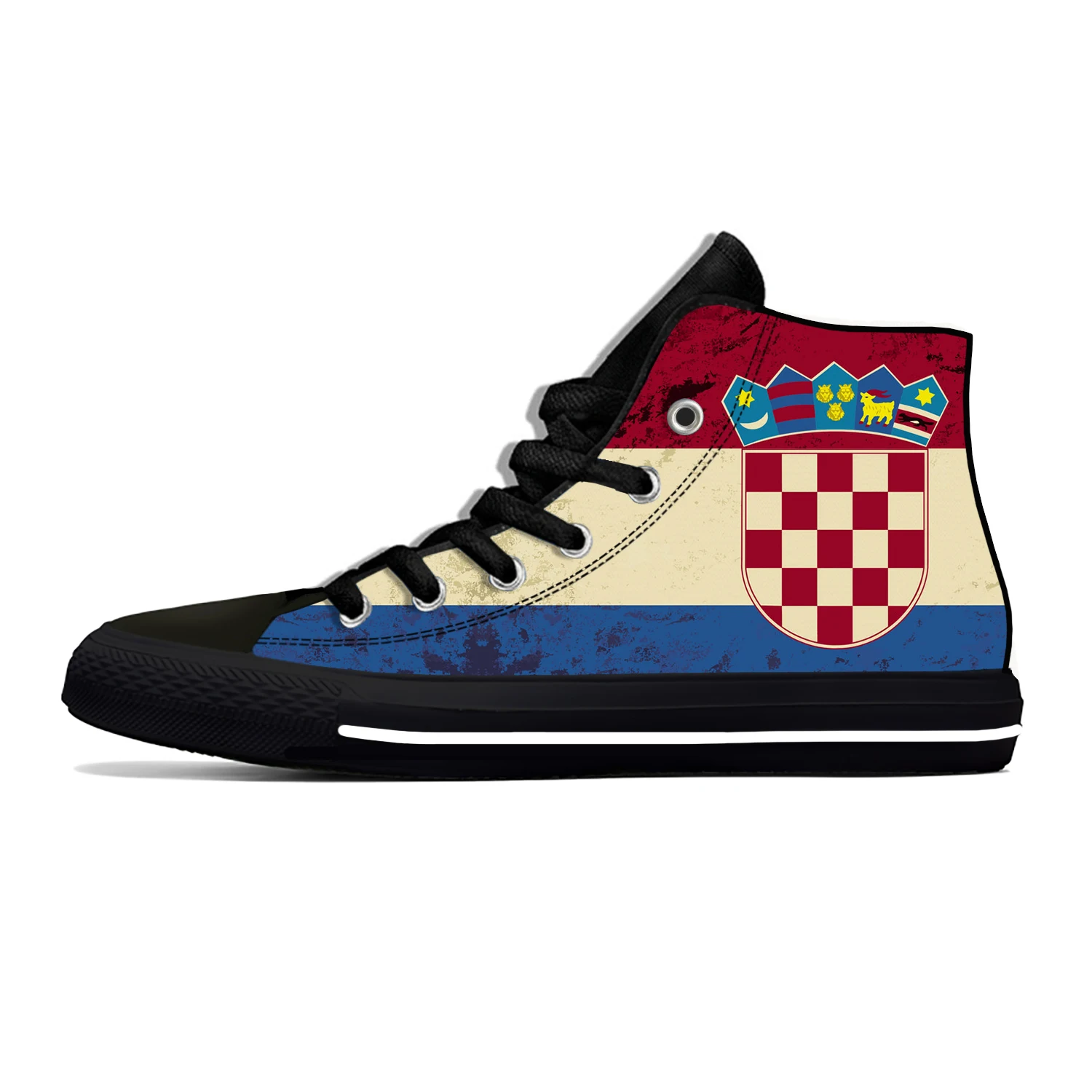 

Croatia Croatian Flag Patriotic Pride Cool Funny Casual Cloth Shoes High Top Lightweight Breathable 3D Print Men Women Sneakers