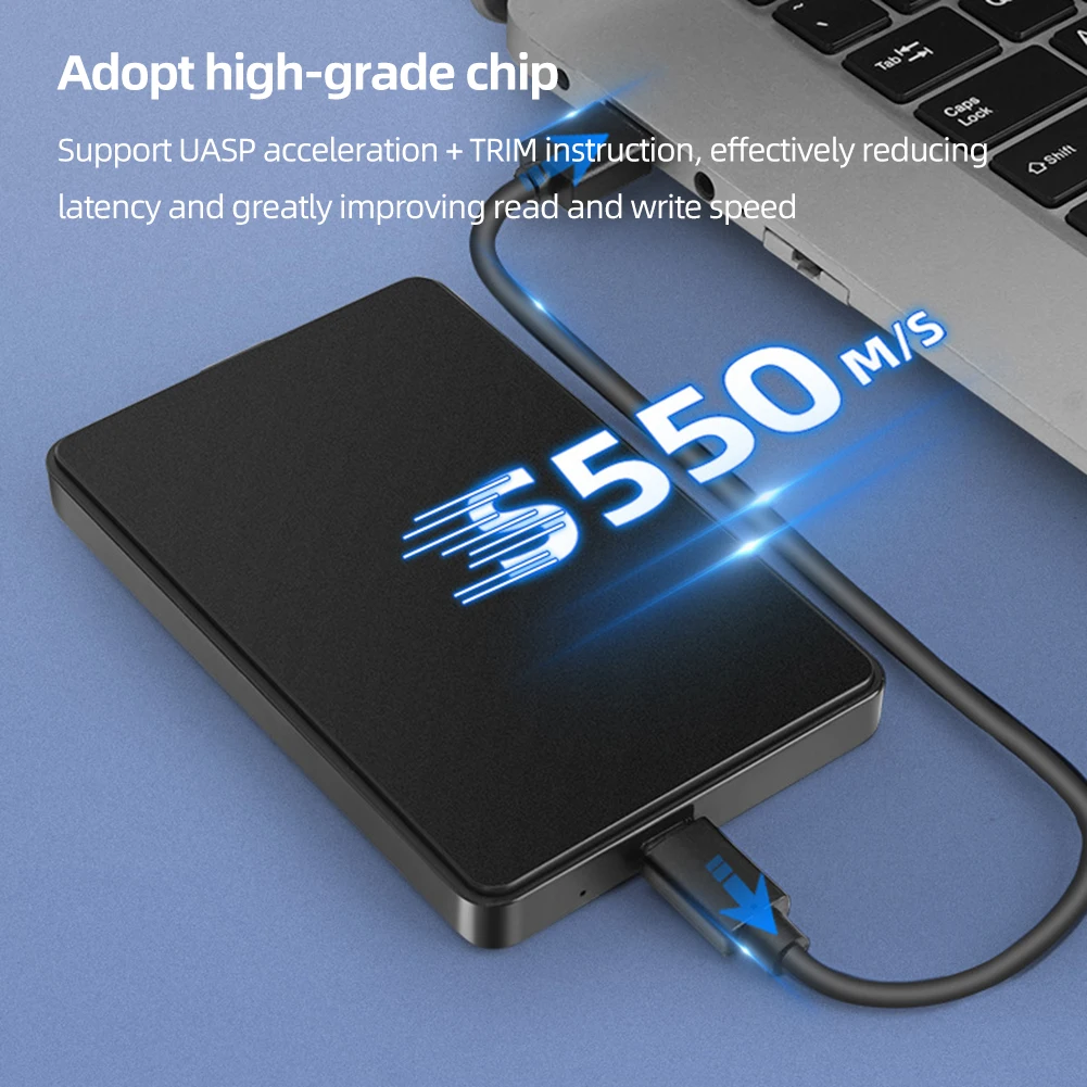 

Type-C USB3.1 SATA Hard Drive Enclosure Transfer Speed 6Gbps External Solid State Drive Case for Windows/Mac Os /Linux System