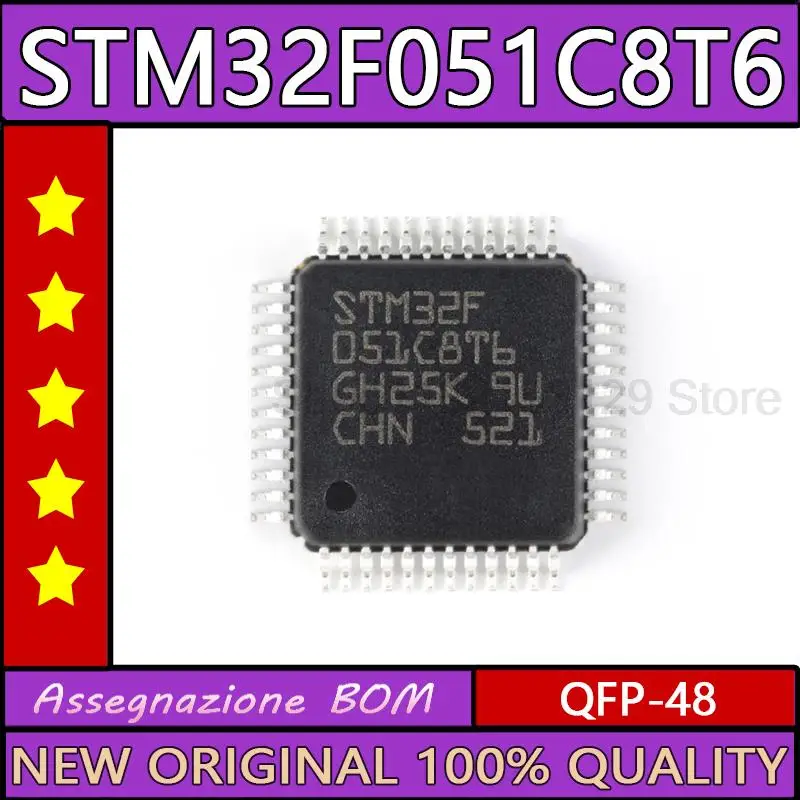 

10pcs/lot STM32F051C8T6 STM32F051 STM32F 051C8T6 QFP-48 Original New IC