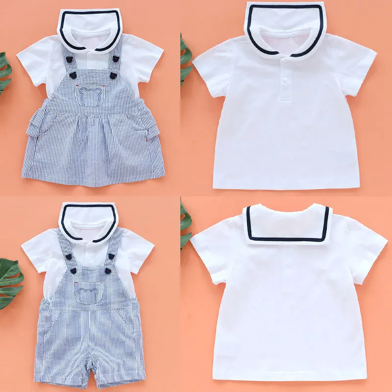 

Toddler Girl Clothes Shirt 1-7y Short Sleeves Japanese Summer New Navy Collar Boys' Shirt Polo Shirt Is Simple And Versatile