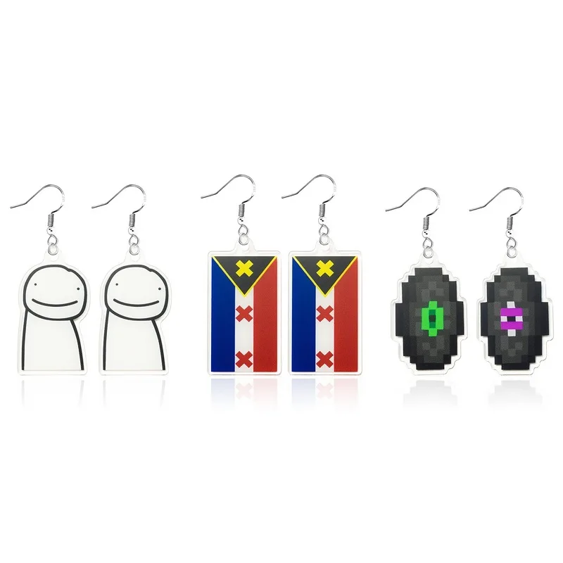 

European and American Fashion Game Dream Smp Character Earrings Acrylic Earrings Acrylic Ear Hooks