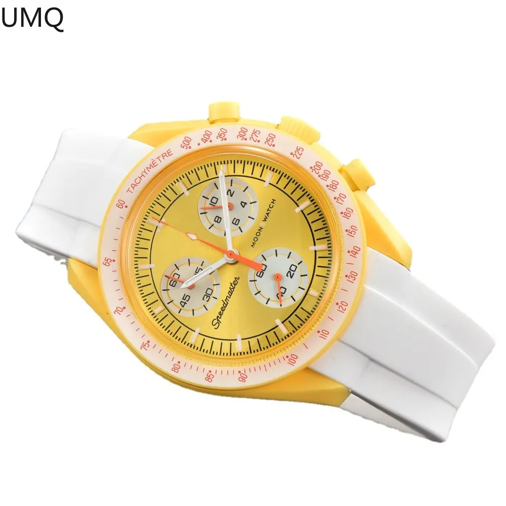 

New Couple Watch Multifunction Plastic Case Weight Moon Watches For Men swatch Ladies Business Chronograph Explore Planet Clock