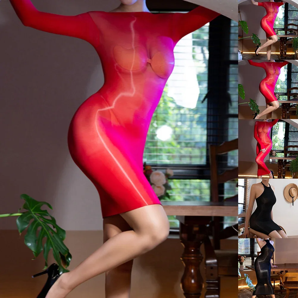 Сексуальные женские масляные глянцевые блестящие мини-облегающие колготки с