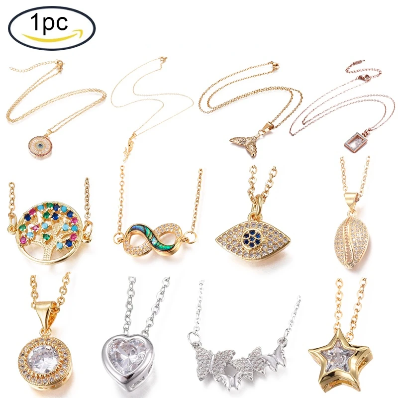 

1PC304 Stainless Steel Pendant Necklaces with Brass Cubic Zirconia Pendant Heart Clear Stainless Steel Color