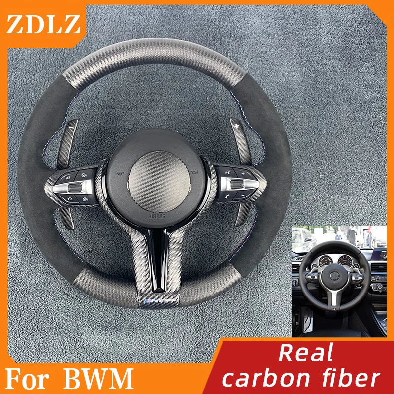 

Matte Carbon Fiber Suede Steering Wheel FOR BMW F10 F11 F30 F31 F32 F33 F34 F36 F25 F26 F15 F16 X3X4X5 series