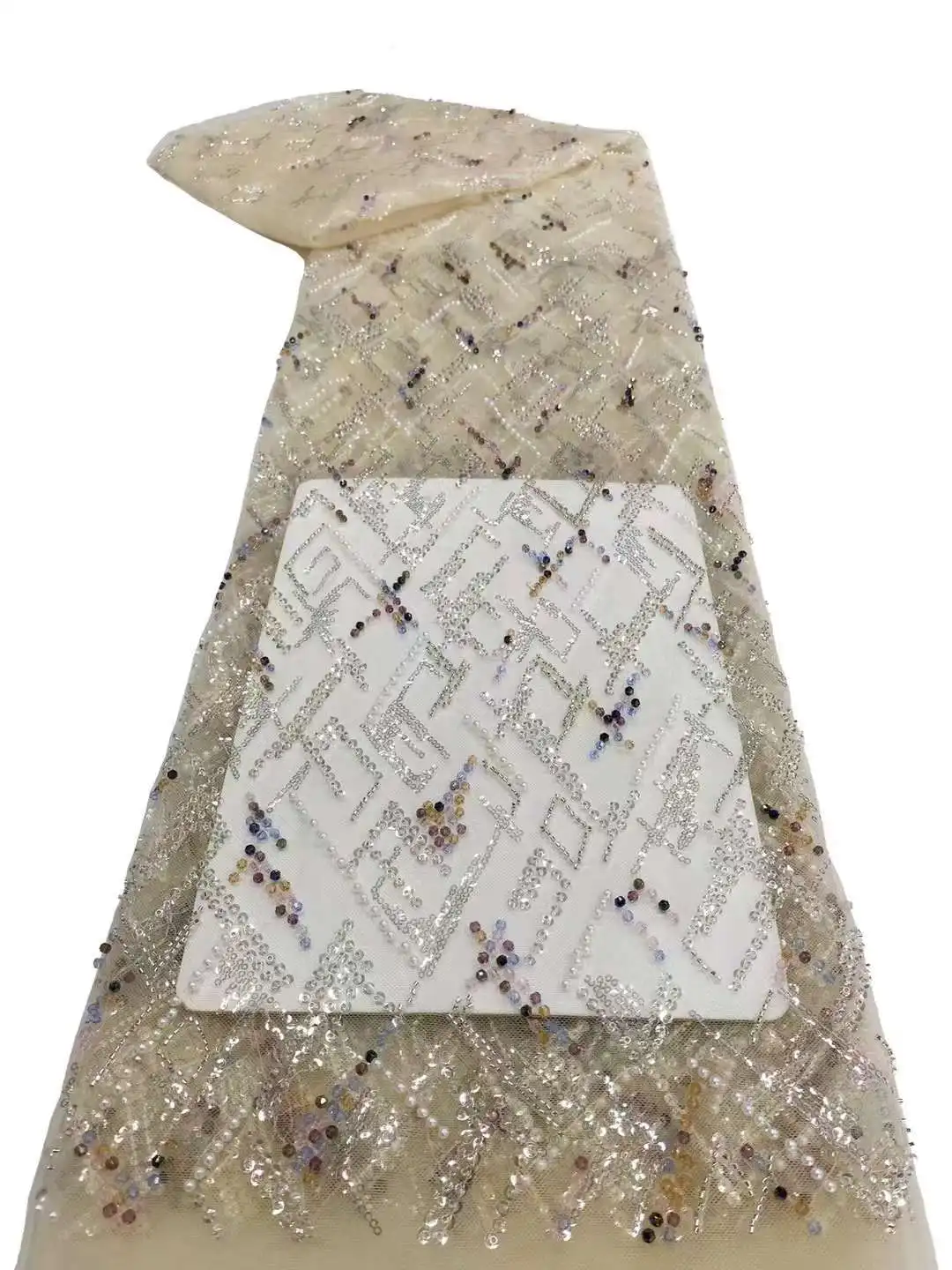 Африканские бусины кружевная ткань 2024 высококачественное кружево нигерийские