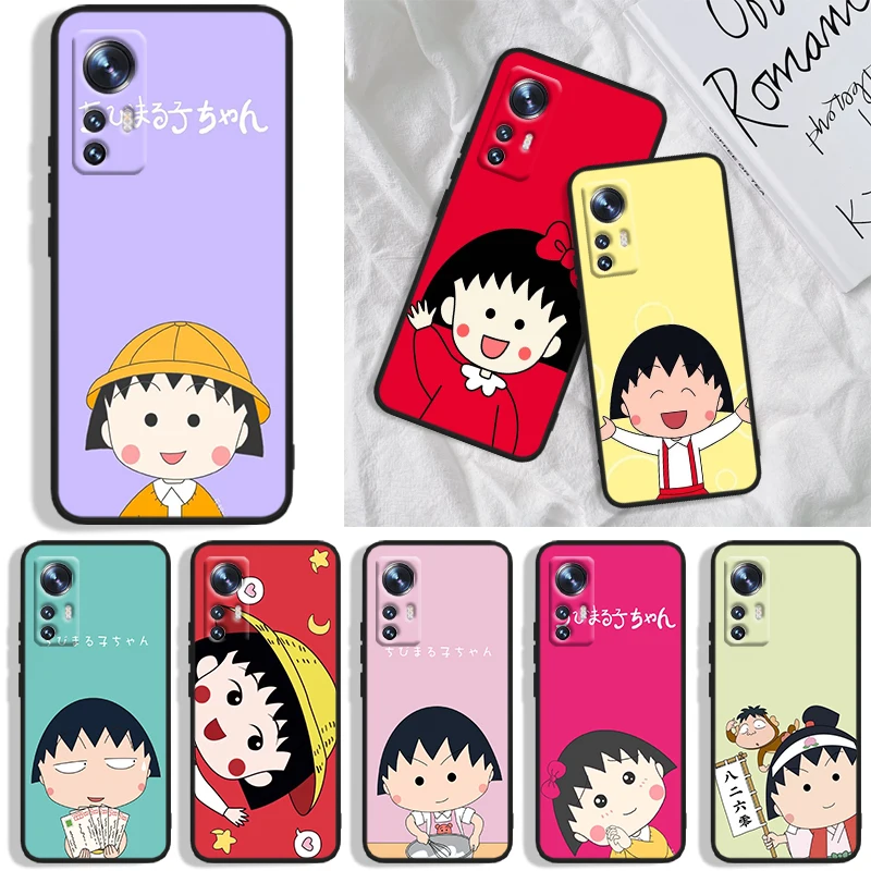 

Japanese anime Sakura Maruko Phone Case For Xiaomi Mi A1(5X) A2(6X) A3(CC9E) Play Mix 3 8 9 9T Note 10 Lite Pro SE Black luxury