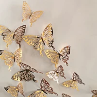 12pcsset 3d hollow butterfly wall stickers for kids rooms home decor stickers fridge stickers diy party wedding butterflies