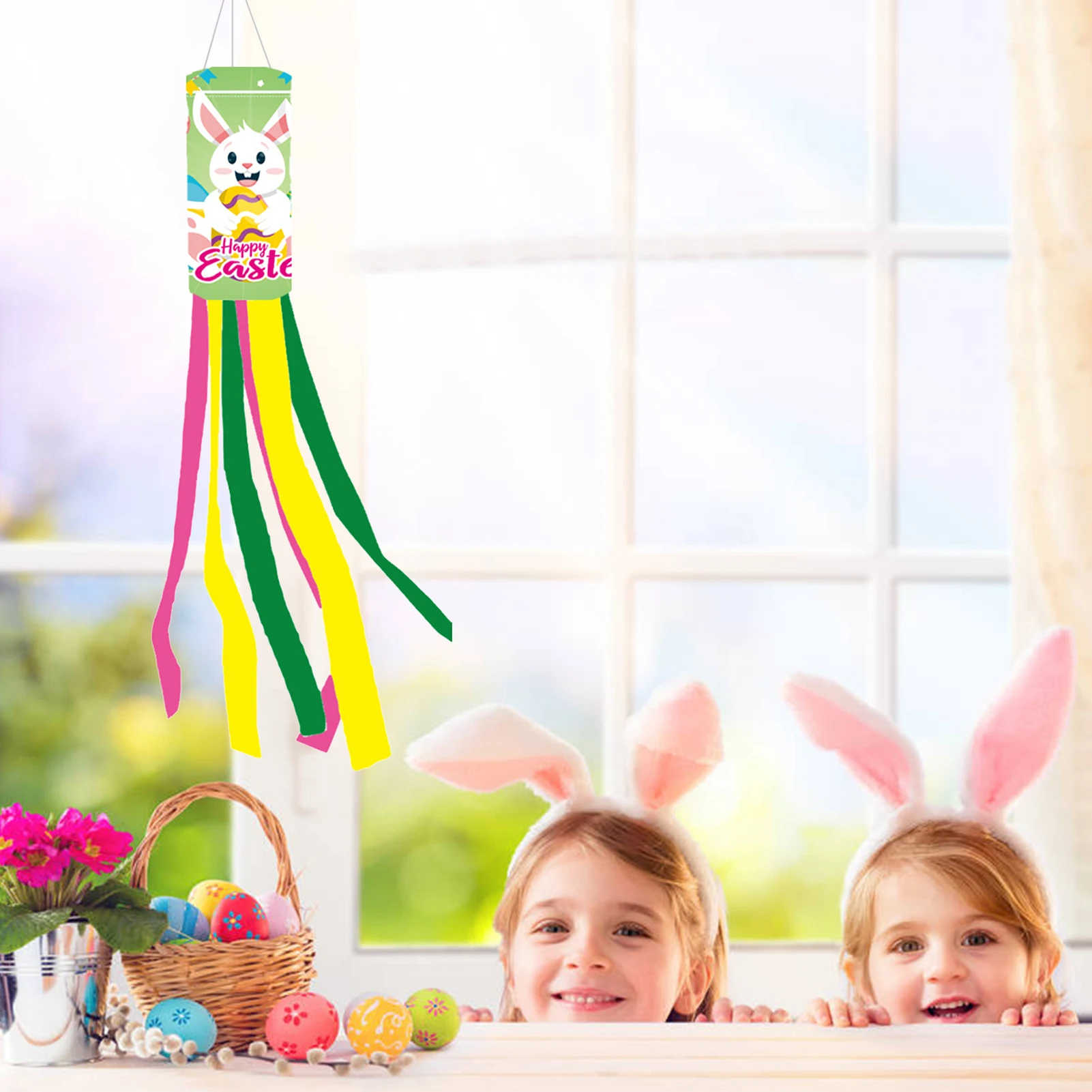 Счастливая Пасха ветрозащитные носки наружные Подвески садовые с длинными