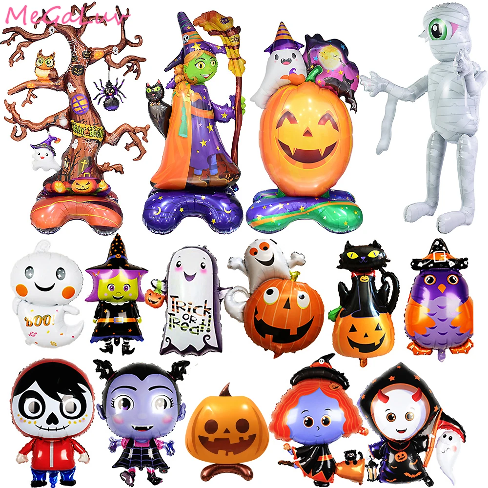 

Large Inflatable Ghost Tree Pumpkin Witch Balloons Halloween Spider Bat Mummy Balloon Scary Halloween Party Decoration Kids Toy