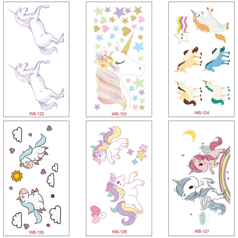 Оригинальные тату-наклейки с единорогом Детская Милая мультяшная кукла день