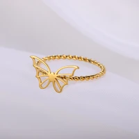 new fashion butterfly rings trendy woman jewelry 2022 geometric finger ring girls minimalist dainty wedding accessories gifts
