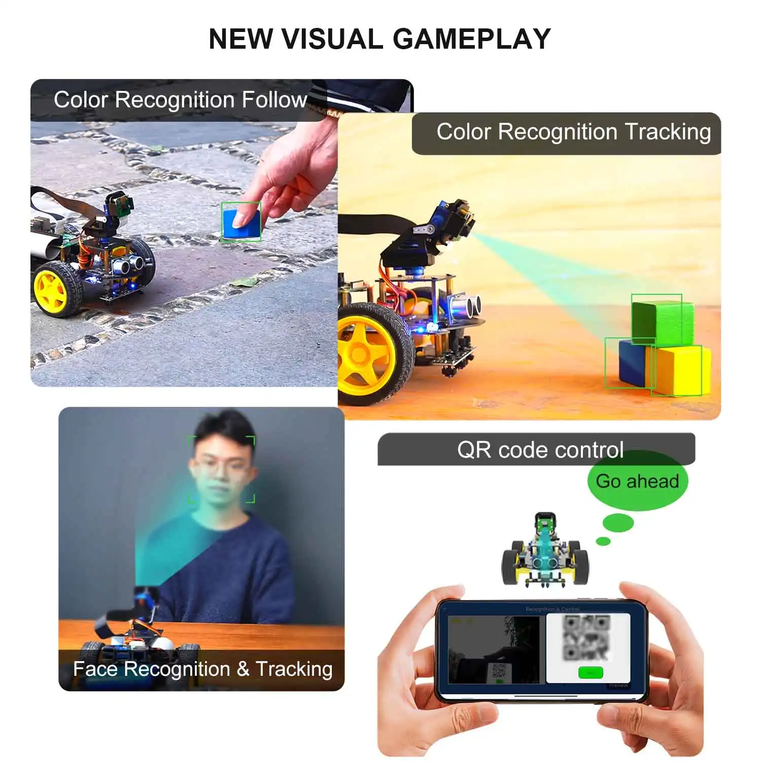 Raspbot 4WD Smart Car AI Vision робот обучающий комплект для Raspberry Pi 4B с 5-мегапиксельной