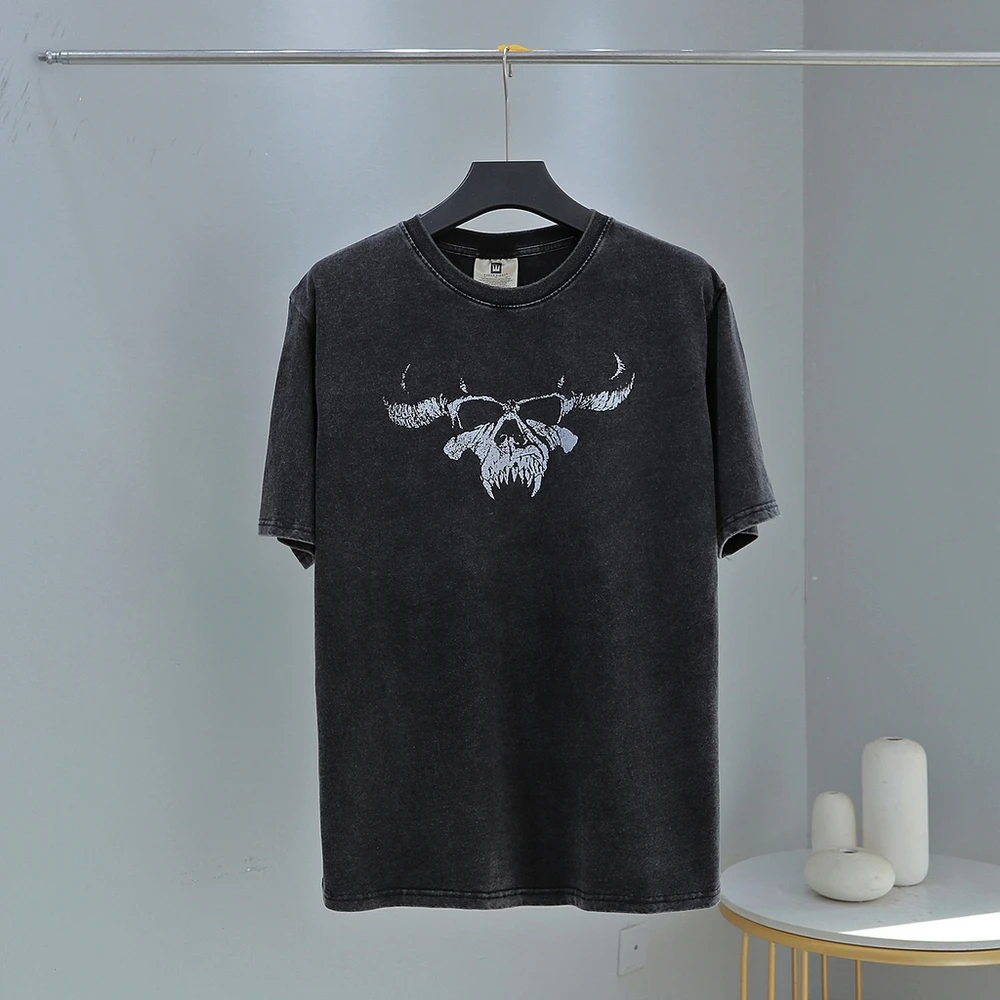 

Модная брендовая ретро-футболка в стиле хип-хоп, с принтом, с коротким рукавом и круглым вырезом, большая свободная Мужская футболка