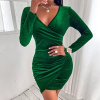 fashion womens clothing 2022 spring and autumn new sequins long sleeved casual party elegant short dress female lady